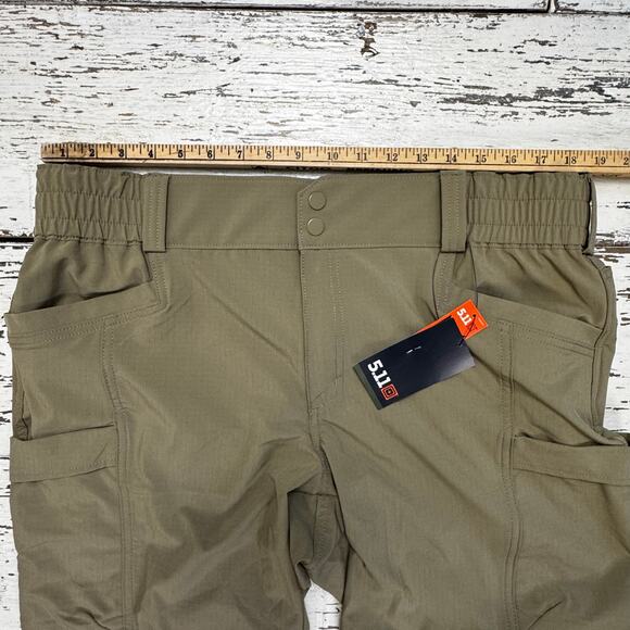 5.11 Tactical Women's Azurite Pants Covert Green Size 16 New with Flaw Cargo - Picture 7 of 14